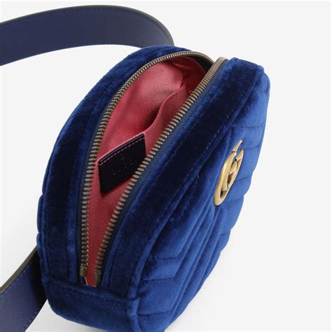 gucci fanny pack blue velvet|authentic Gucci fanny pack.